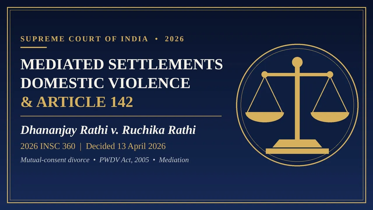 Supreme Court on Mediated Settlements, Domestic Violence and Article 142
